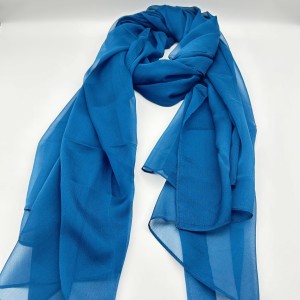 Blue thin large gauze scarf